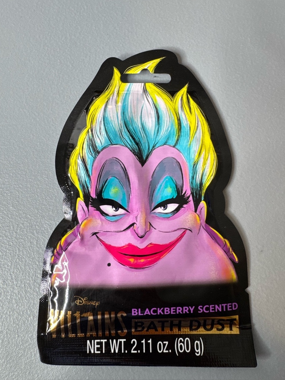 Disney Villains Ursula themed packaging Bath Dust blackberry scented